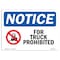Signmission OSHA Notice Sign, 5" Height, Fork Trucks Prohibited Sign With Symbol, 7" X 5", Landscape OS-NS-D-57-L-12881 - alternate 1